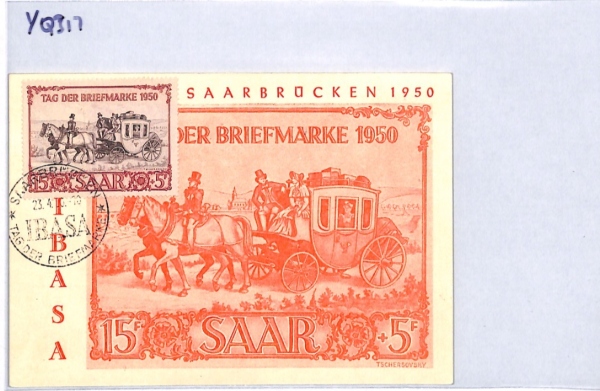 SAAR Mail-Coach MAXI-CARD Stamp Day 1950 Saarbrucken {samwells-covers}YQ317 - Image 11