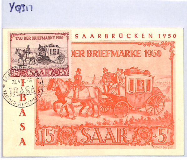 SAAR Mail-Coach MAXI-CARD Stamp Day 1950 Saarbrucken {samwells-covers}YQ317 - Image 9