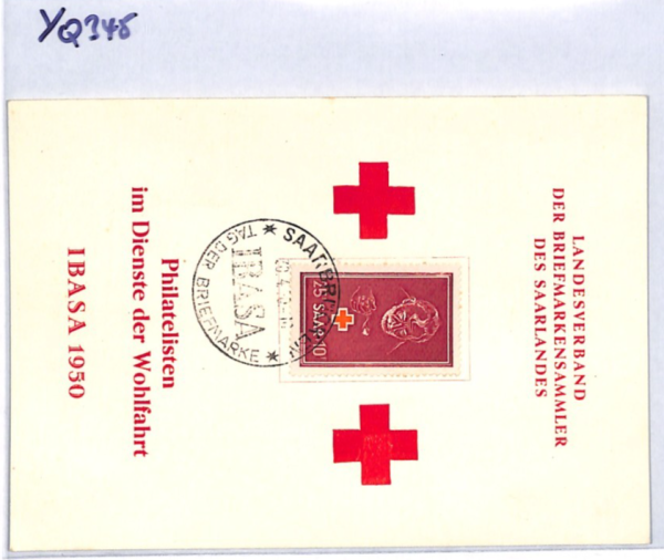 SAAR Red Cross Fund 1950 25+10f Postcard Saarbrucken IBASA MAXI-CARD YQ345 - Image 8