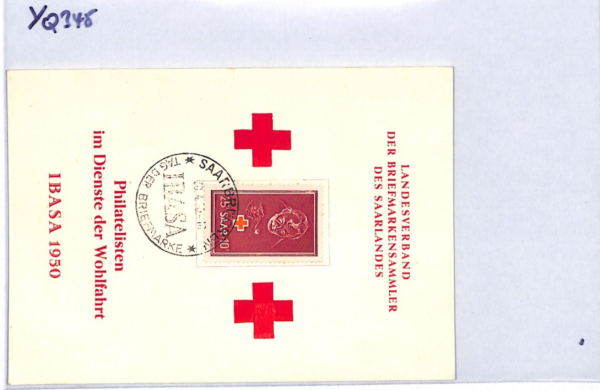 SAAR Red Cross Fund 1950 25+10f Postcard Saarbrucken IBASA MAXI-CARD YQ345 - Image 10