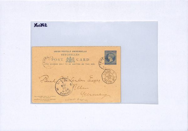 SEYCHELLES QV 6c+6c Stationery Reply Card FRENCH *LIGNE T* PAQUEBOT Octo XW292 - Image 10