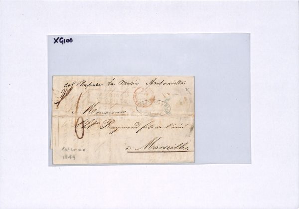 SICILY Cover 1849 Palermo LETTER Per SHIP *Marie Antoinette* Italy-France XG100 - Image 15