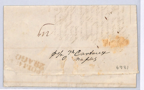 SICILY Cover 1849 Palermo LETTER Per SHIP *Marie Antoinette* Italy-France XG100 - Image 4