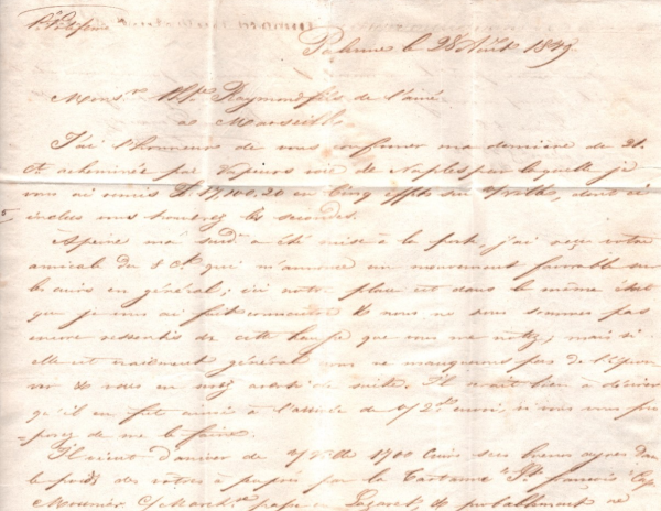 SICILY Cover 1849 Palermo LETTER Per SHIP *Marie Antoinette* Italy-France XG100 - Image 8