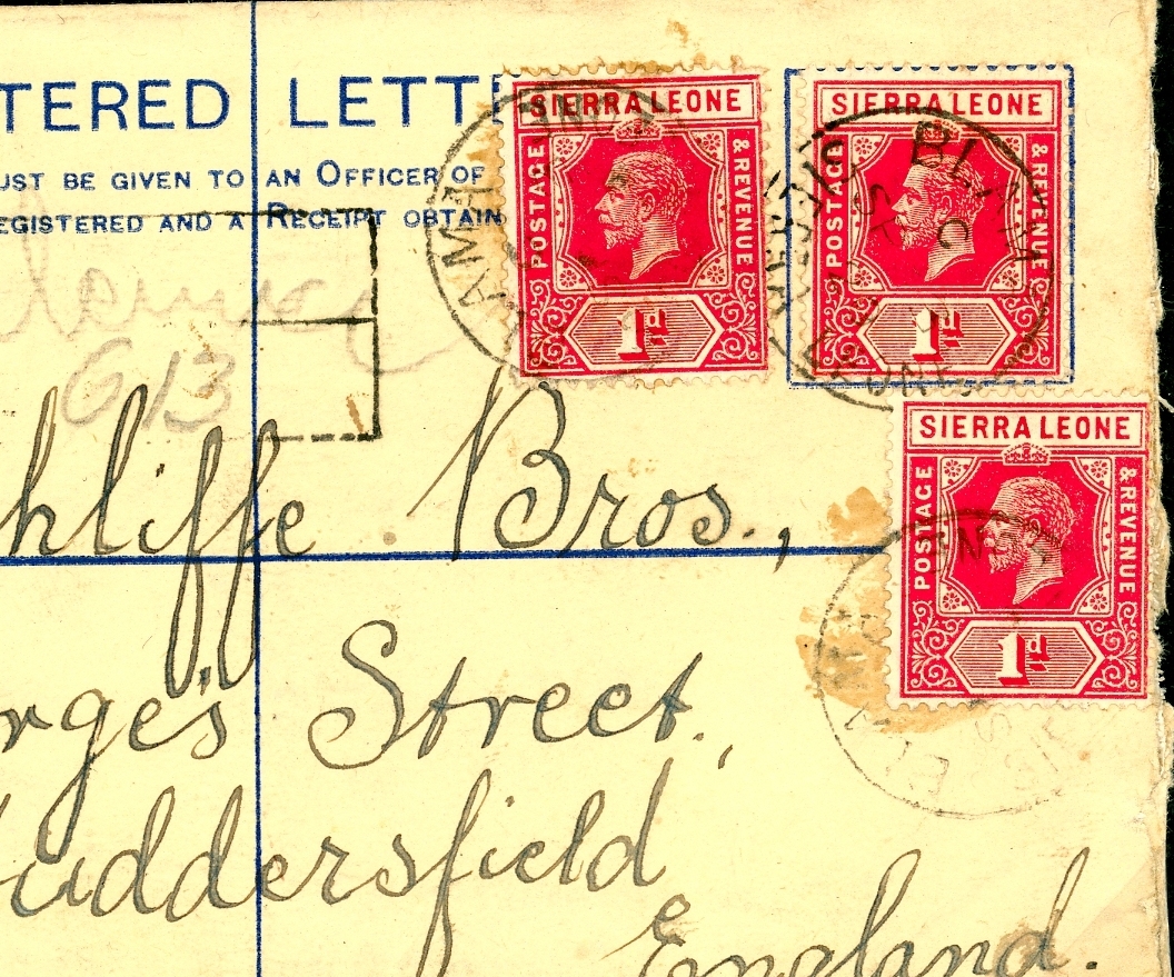 SIERRA LEONE *Blama* Registered Stationery Envelope 1920 Yorks {samwells}W287a - Image 4