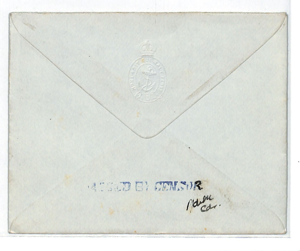SIERRA LEONE KGVI Cover WW2 Crude *NAVAL CENSOR* Signed COMMANDER Croydon WS113 - Image 4