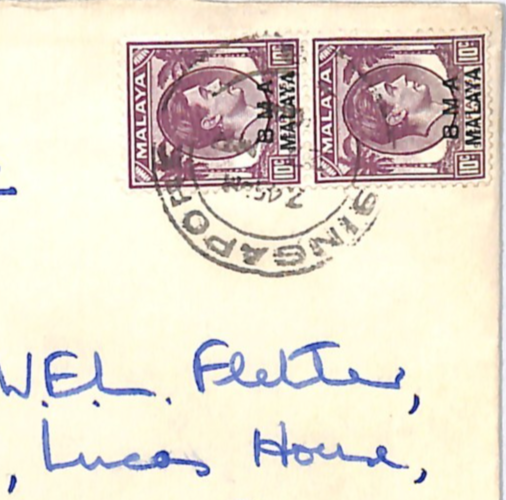 SINGAPORE BMA MALAYA Cover 1946? Australia Salvation Army GB London WJ58 - Image 4