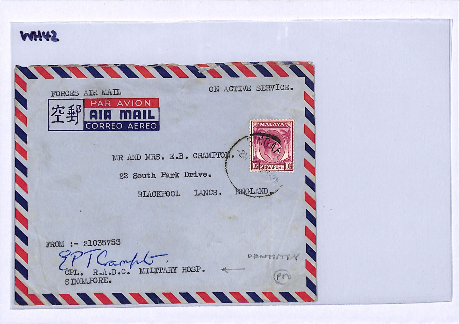 SINGAPORE BRITISH FORCES Malaya 1955 *DENTISTRY* Cover MILITARY HOSPITAL WH42 - Image 6