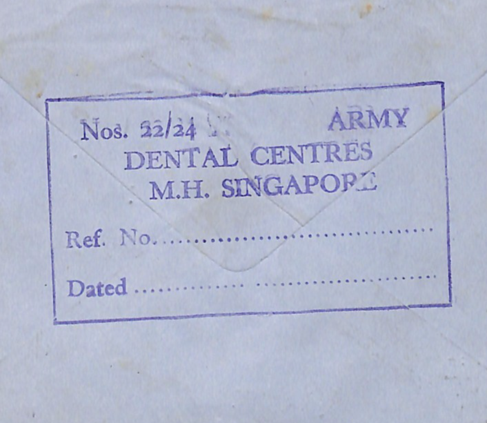 SINGAPORE BRITISH FORCES Malaya 1955 *DENTISTRY* Cover MILITARY HOSPITAL WH42
