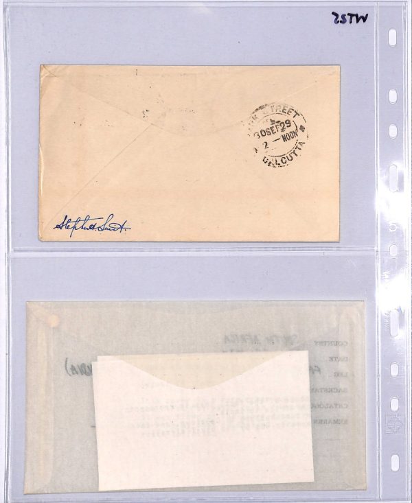 SOUTH AFRICA Air Mail Cover 1929 FIRST FLIGHT Johannesburg INDIA Calcutta WT25 - Image 5