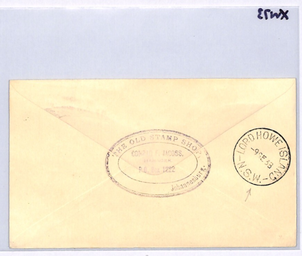 SOUTH AFRICA Cover *LORD HOWE ISLAND* Mail 1938 Australia NSW CDS {samwells}XW73 - Image 12