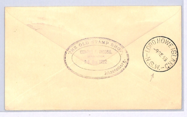 SOUTH AFRICA Cover *LORD HOWE ISLAND* Mail 1938 Australia NSW CDS {samwells}XW73 - Image 5