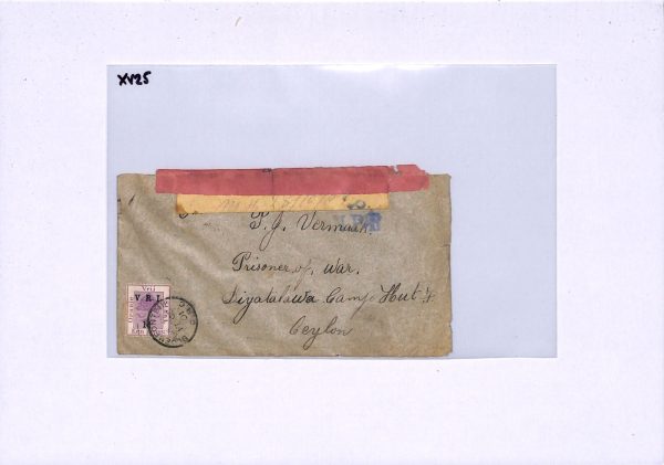 SOUTH AFRICA OVS BOER WAR Cover CEYLON POW CAMP Diyatalawa Bloem 1901 XV25 - Image 5