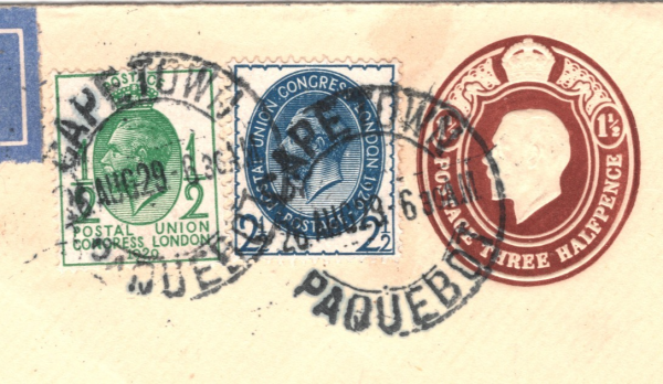 SOUTH AFRICA PAQUEBOT Air Mail GB Smye Cover 1929 *PUC* FRANKING Cape Town XF206 - Image 6