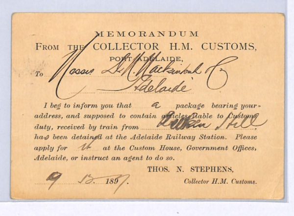 SOUTH AUSTRALIA Official *O_S* Stationery 1d Card Port Adelaide 1897 Customs XK3 - Image 5