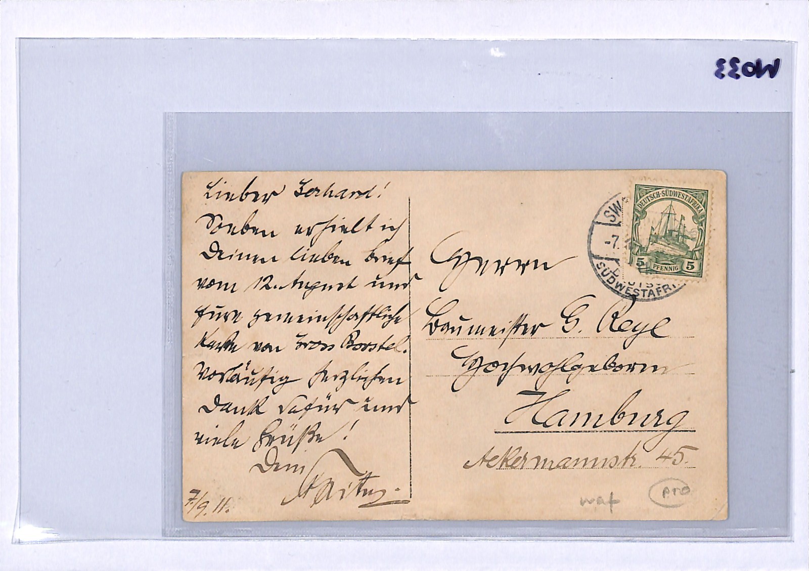 SOUTH WEST AFRICA Germany Cols Postcard *SPRINGBOK* Photo PPC Savanna 1911 WO33 - Image 7