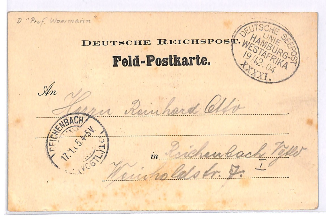 SOUTH WEST AFRICA Germany Feldpost Card *WESTAFRIKA LINIE XXXXI* Ship 1904 WK42 - Image 3