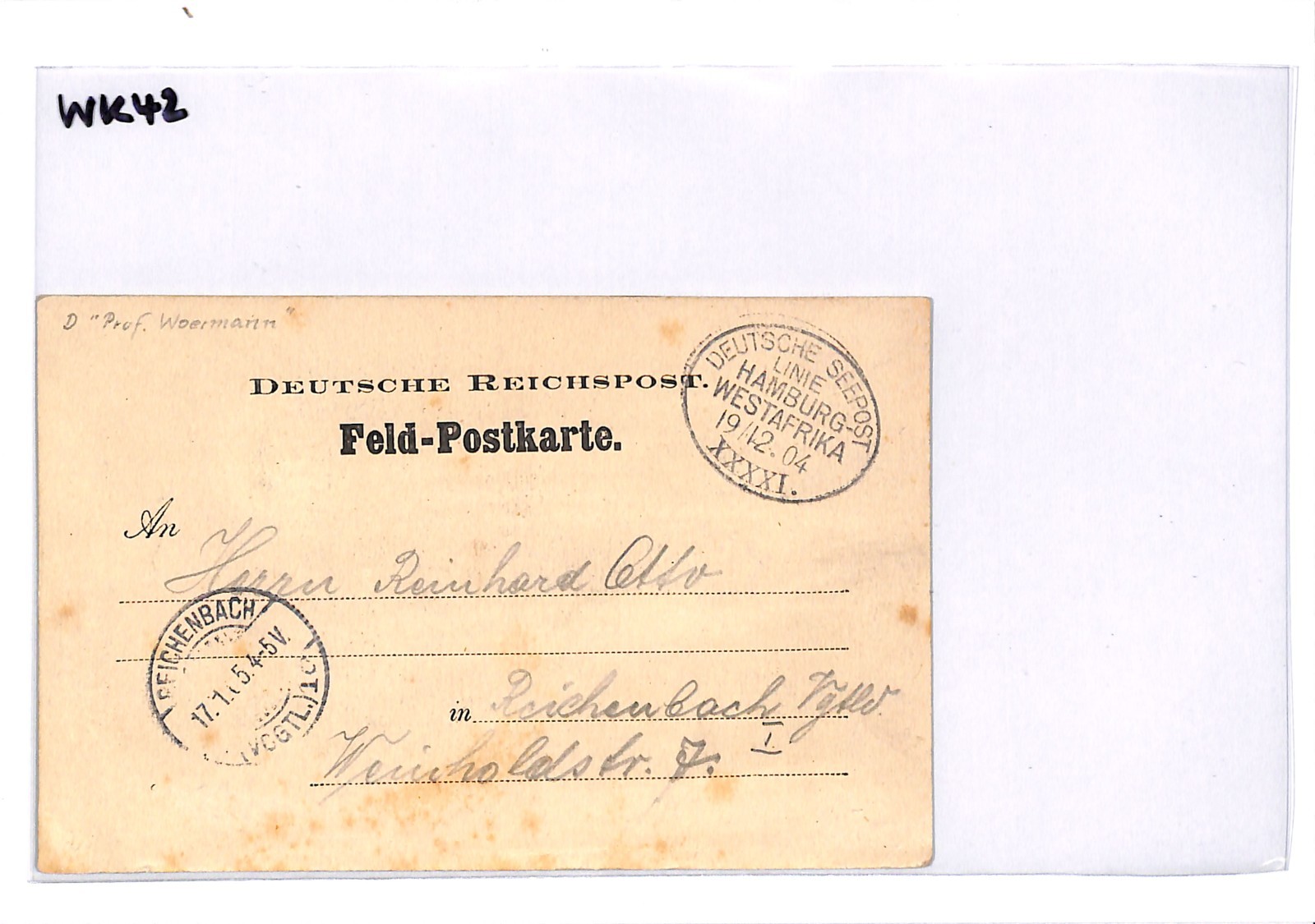 SOUTH WEST AFRICA Germany Feldpost Card *WESTAFRIKA LINIE XXXXI* Ship 1904 WK42 - Image 5