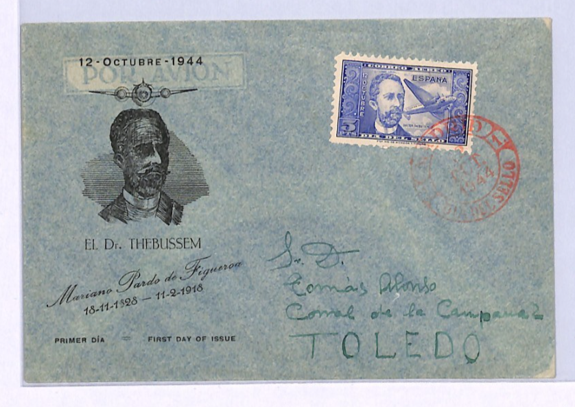 SPAIN 1944 FDC Illustrated *THEBUSSEM* 5 Pesos HIGH VALUE First Day Cover XV209 - Image 3