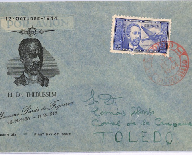 SPAIN 1944 FDC Illustrated *THEBUSSEM* 5 Pesos HIGH VALUE First Day Cover XV209