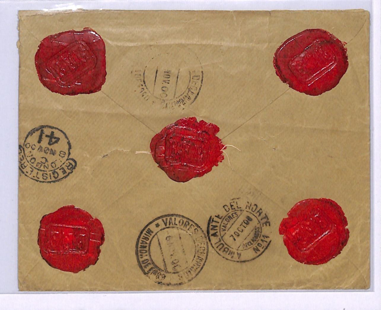 SPAIN Cover Logroño Reg KING ALFONSO 1pta *5-COLOUR FRANKING* 1900 London WF83 - Image 5