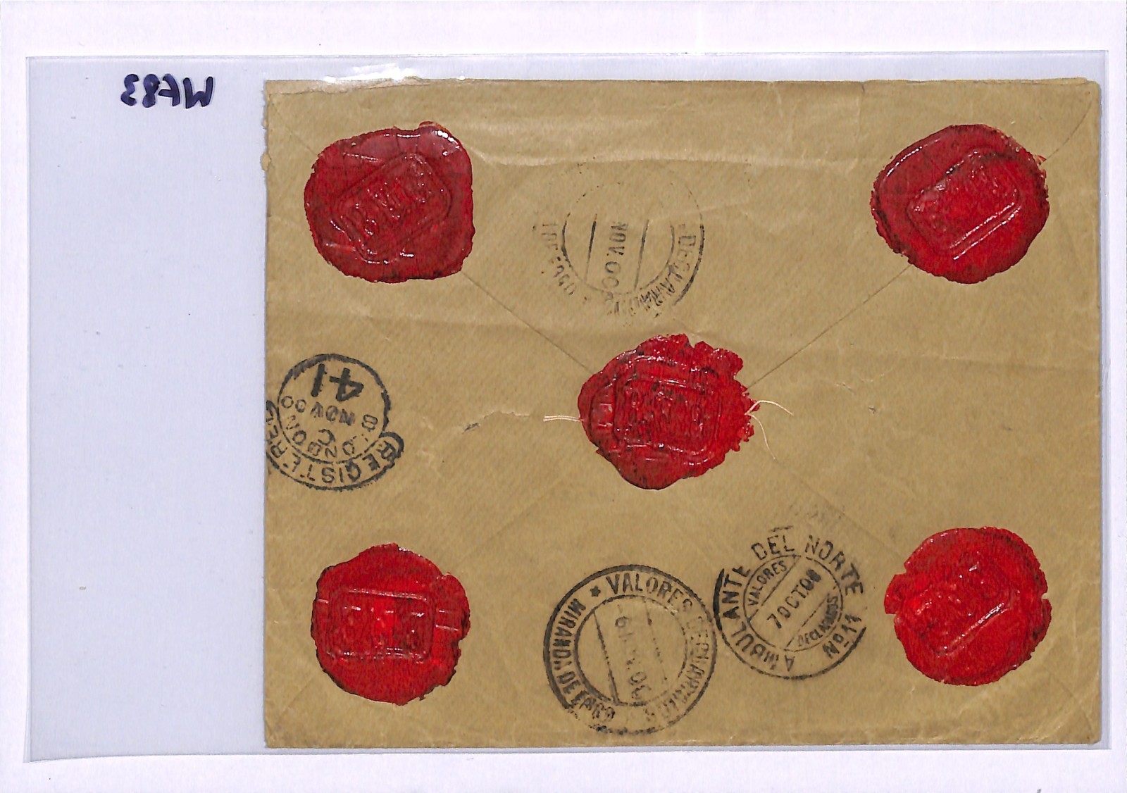 SPAIN Cover Logroño Reg KING ALFONSO 1pta *5-COLOUR FRANKING* 1900 London WF83 - Image 7