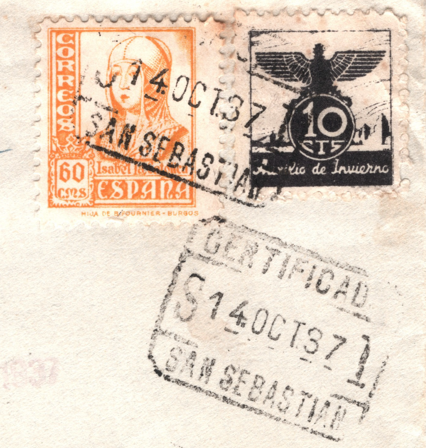 SPAIN Cover SPANISH CIVIL WAR Cover VENEZUELA MAIL Reg CENSOR 1937 Caracas YH201