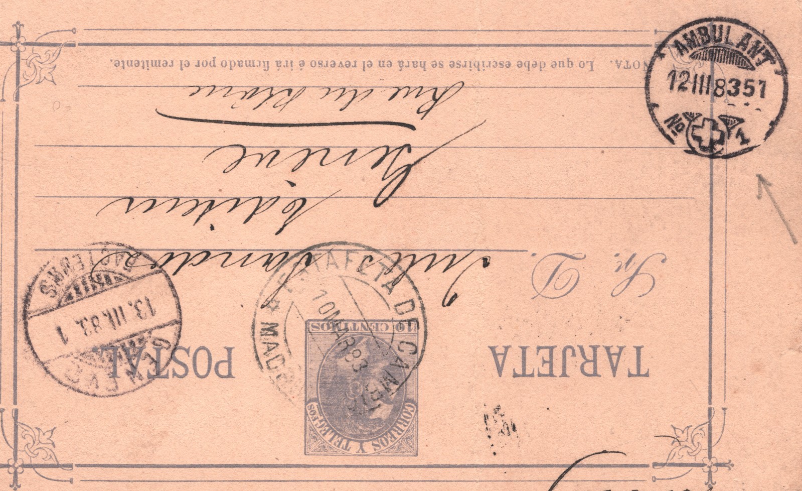 SPAIN Stationery Card SWITZERLAND *AMBULANT 1* RAILWAY TPO 1883 Geneva XV164 - Image 8