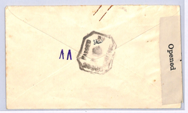 ST HELENA KGVI WW2 Cover RARE*CENSOR* Non-Philatelic WARTIME THOS COOK MAIL XW35 - Image 3