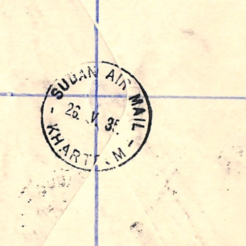 SUDAN Air 1935 Cover *3 PIASTRES* Surcharge CAMEL & AEROPLANE Reg Khartoum VE27 - Image 6