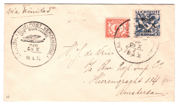 SURINAME Air Mail 1931 Cover DORNIER *Do-X* SPECIAL FLIGHT DEI-Netherlands KZ263 - Image 7