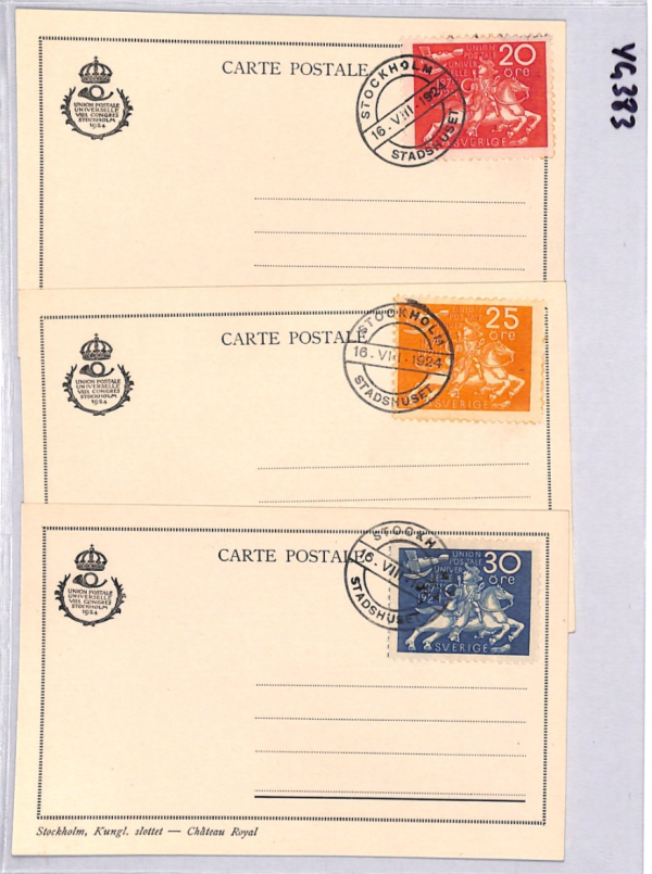 SWEDEN 1924 FDC *UPU* Cards{3} 20o 25o 30o First Day Covers STADSHUSET CDS YG383 - Image 15