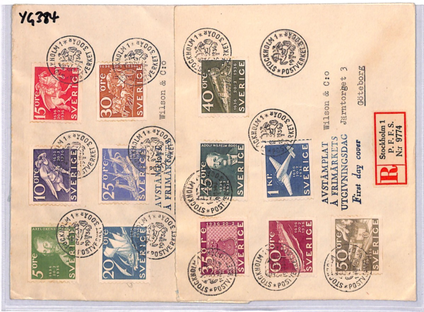 SWEDEN 1936 FDC *300th Anniversary* SPECIAL CDS First Day Covers{2} Set{12}YG384 - Image 10