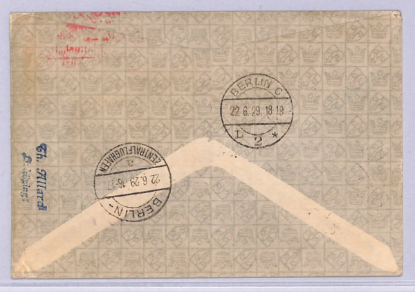 SWEDEN Air Mail 1929 Cover FIRST FLIGHT Berlin Stettin Kalmar {Joffe}WT71 - Image 9