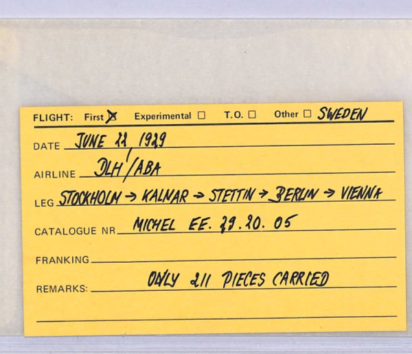 SWEDEN Air Mail 1929 Cover FIRST FLIGHT Vienna via Stettin & Berlin {Joffe}WT67 - Image 7