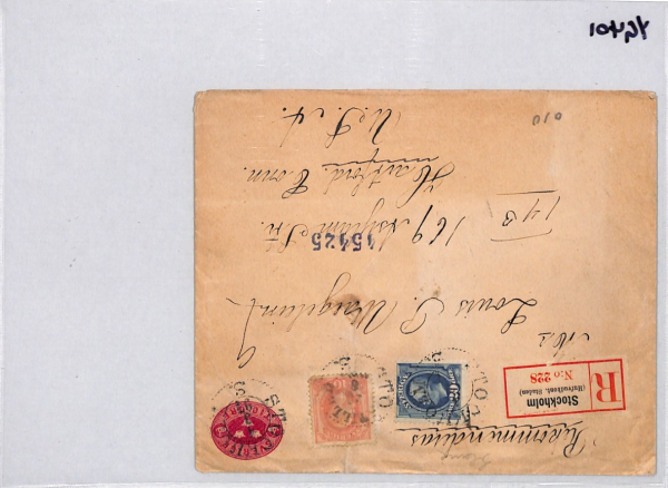 SWEDEN Cover 1897 *EXHIBITION* ADVERT LABEL Stockholm Reg Transatlantic YG401 - Image 15