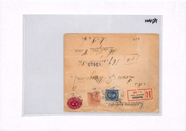 SWEDEN Cover 1897 *EXHIBITION* ADVERT LABEL Stockholm Reg Transatlantic YG401 - Image 17