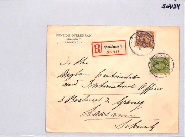 SWEDEN Cover *INDUSTRIES EXHIBITION* Advert Label 1909 Tied Reg Stockholm YG402 - Image 16