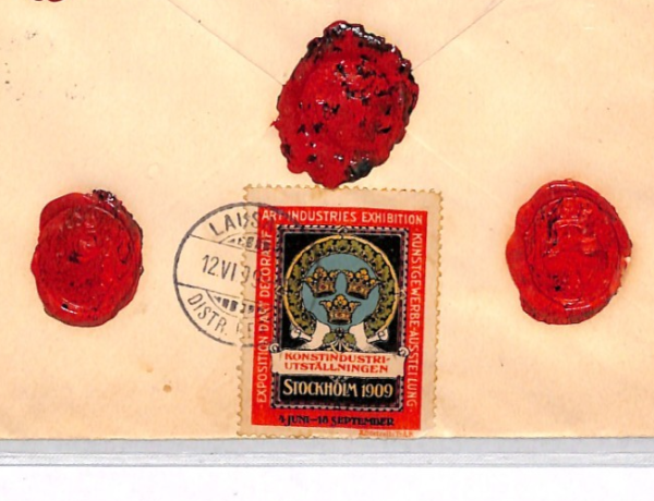 SWEDEN Cover *INDUSTRIES EXHIBITION* Advert Label 1909 Tied Reg Stockholm YG402 - Image 8