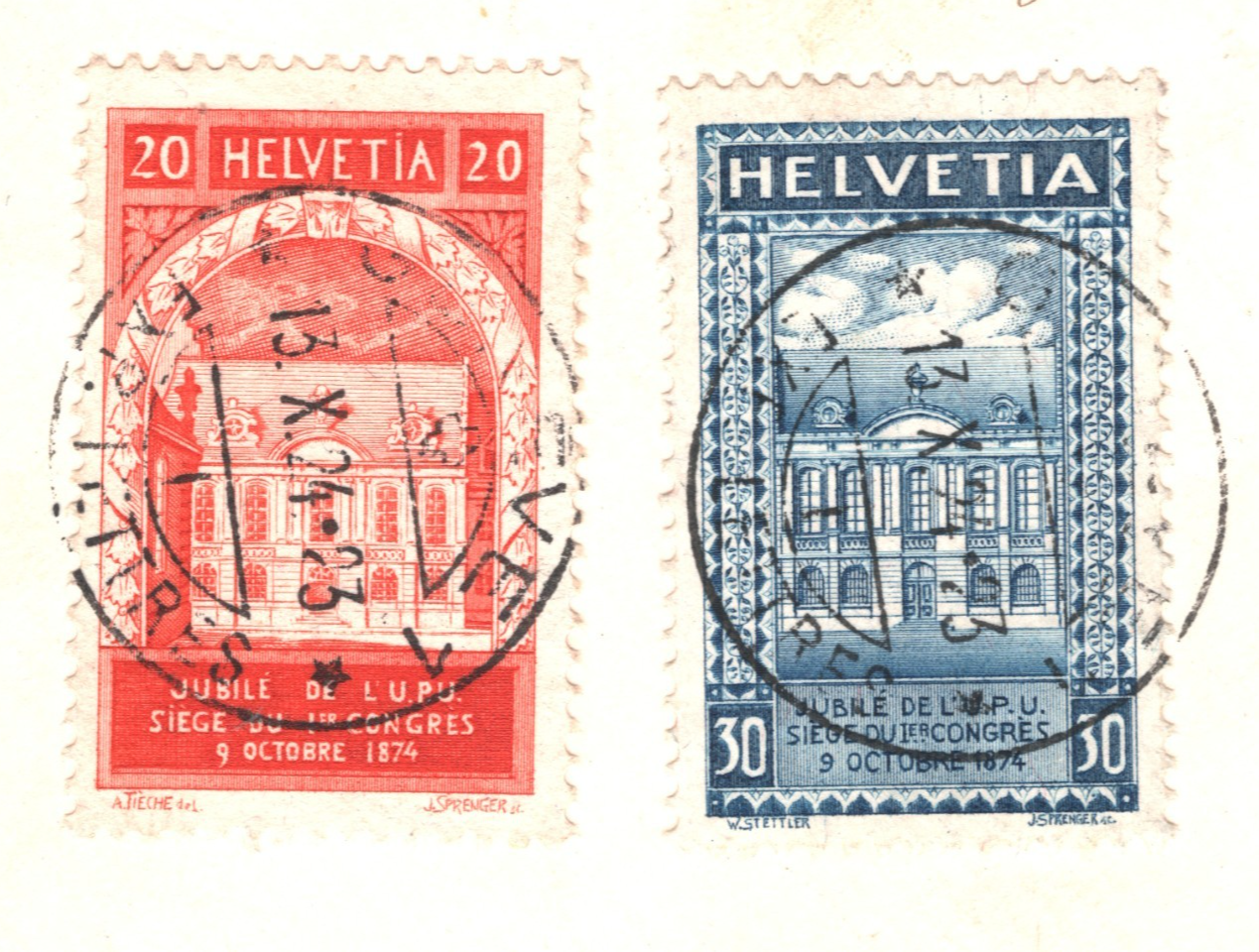 SWITZERLAND 1924 *UPU* Set Air Mail FLIGHT Cover Geneva-Zurich Thalwil XA174