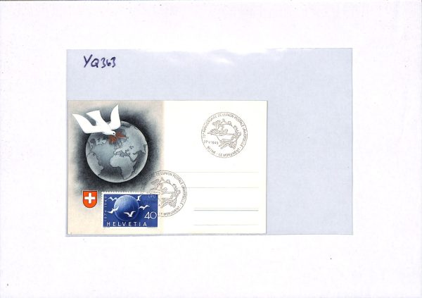 SWITZERLAND 1949 *UPU* 40c MAXI-CARD First Day Cover Berne BIRDS GLOBE YQ363 - Image 12