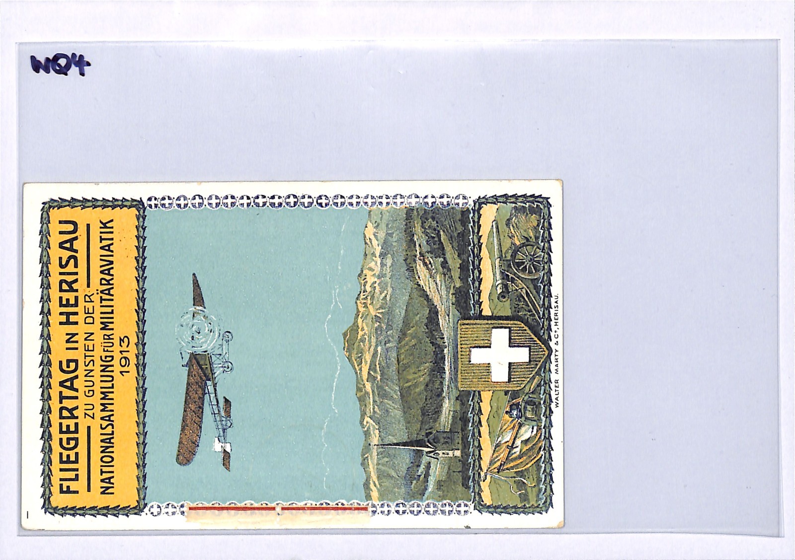 SWITZERLAND AVIATION ART 1913 Card Used 1925 Lausanne COMPTOIR SUISSE Cancel WQ4 - Image 4