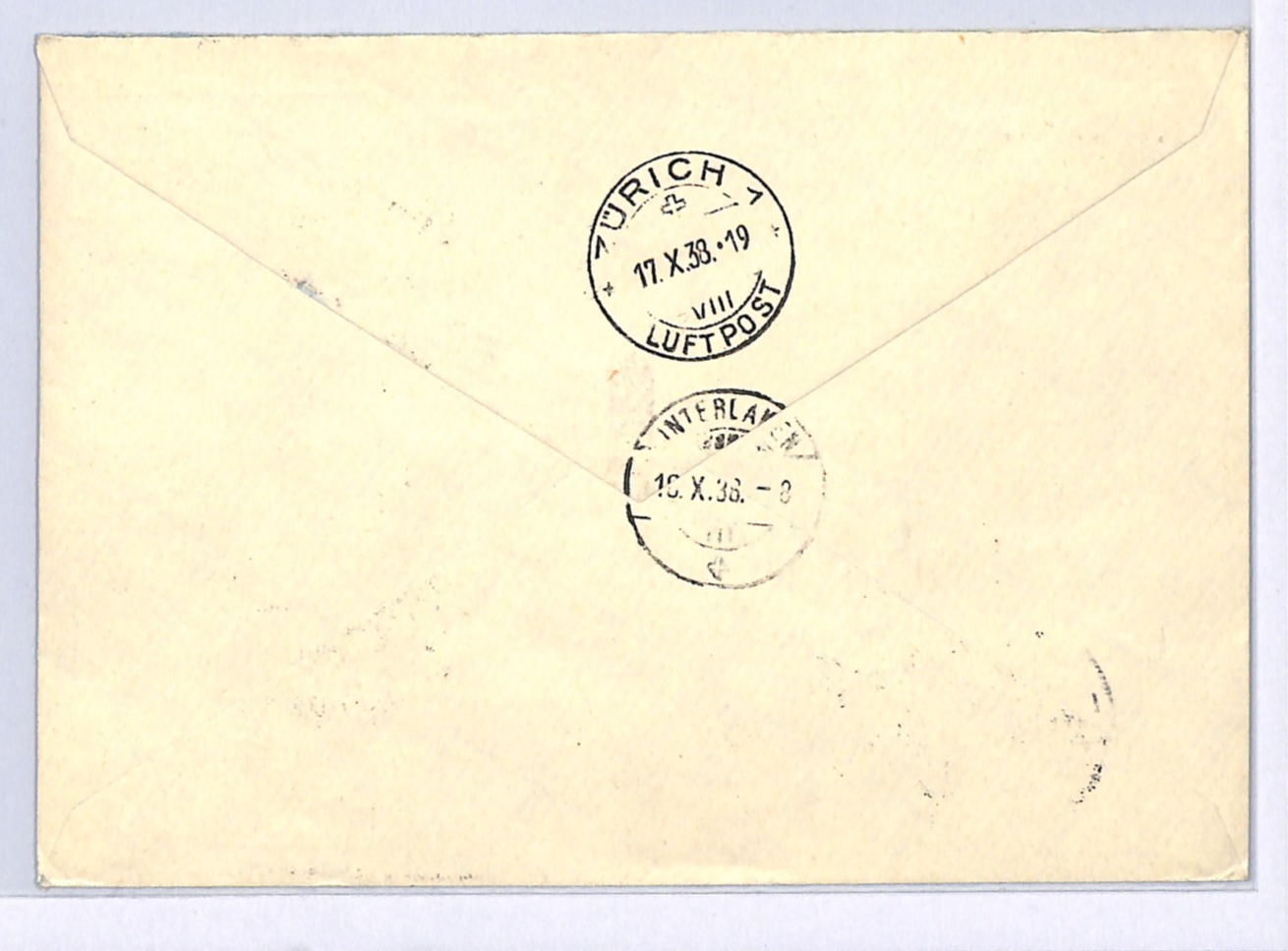 SWITZERLAND Air 45c BLOCK{4} Cover 1938 FIRST FLIGHT SWEDEN Stockholm WQ138 - Image 4