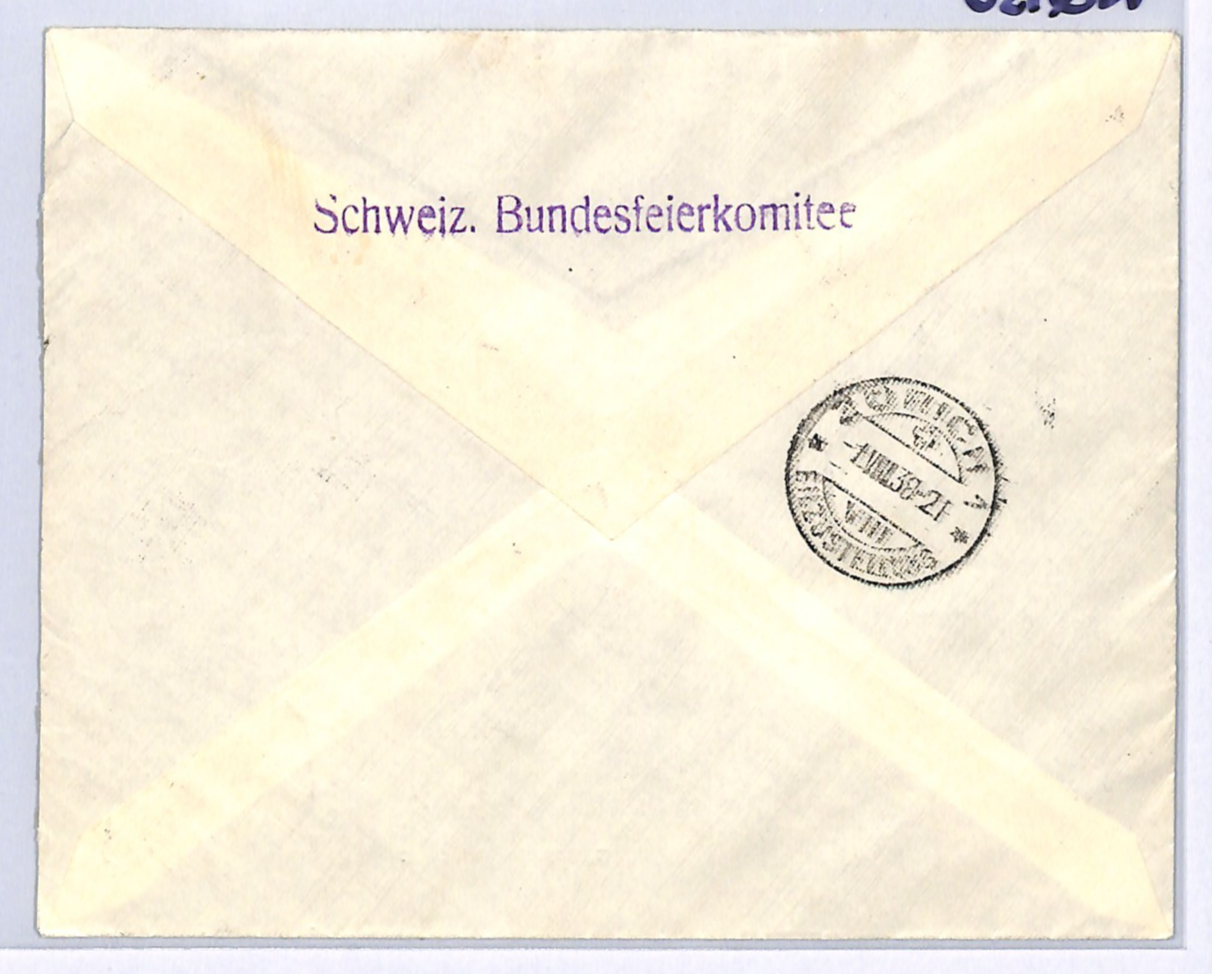 SWITZERLAND Air EXPRESS Cover TELEGRAPH 1938 Octagon FESTA NAZIONALE Block WQ150 - Image 3