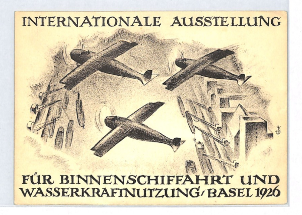 SWITZERLAND Air Mail Card 1926 SCHWEIZER MUSTERMESSE Basel Fair Registered XT244 - Image 3