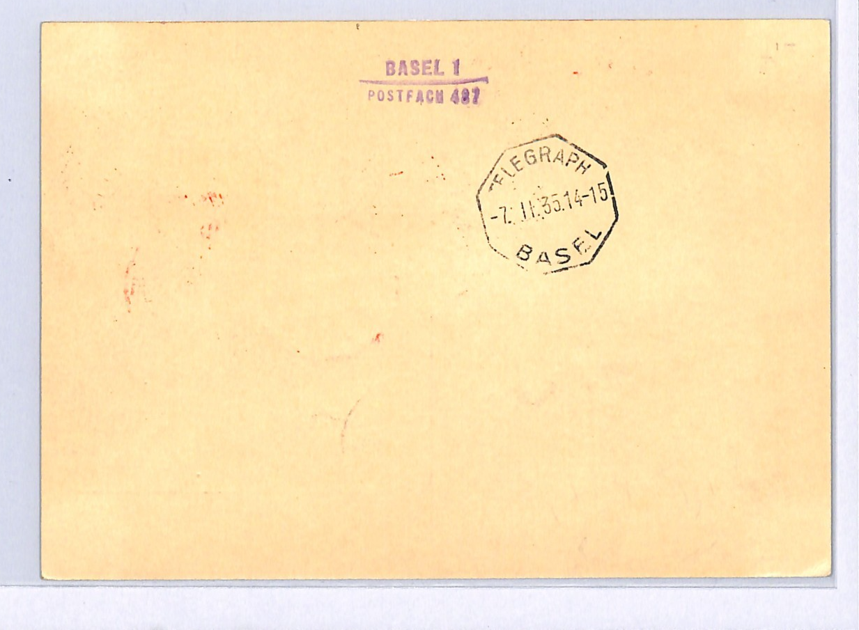 SWITZERLAND Air Mail Card JULIERPASS Weather Delayed WINTERALPENPOST 1935 WQ66 - Image 3