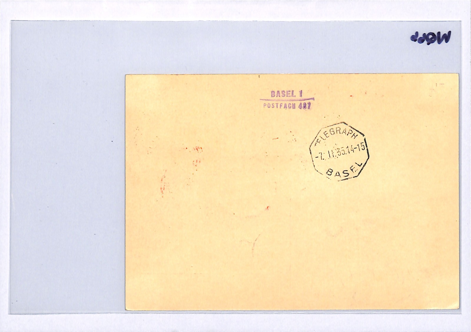 SWITZERLAND Air Mail Card JULIERPASS Weather Delayed WINTERALPENPOST 1935 WQ66 - Image 5