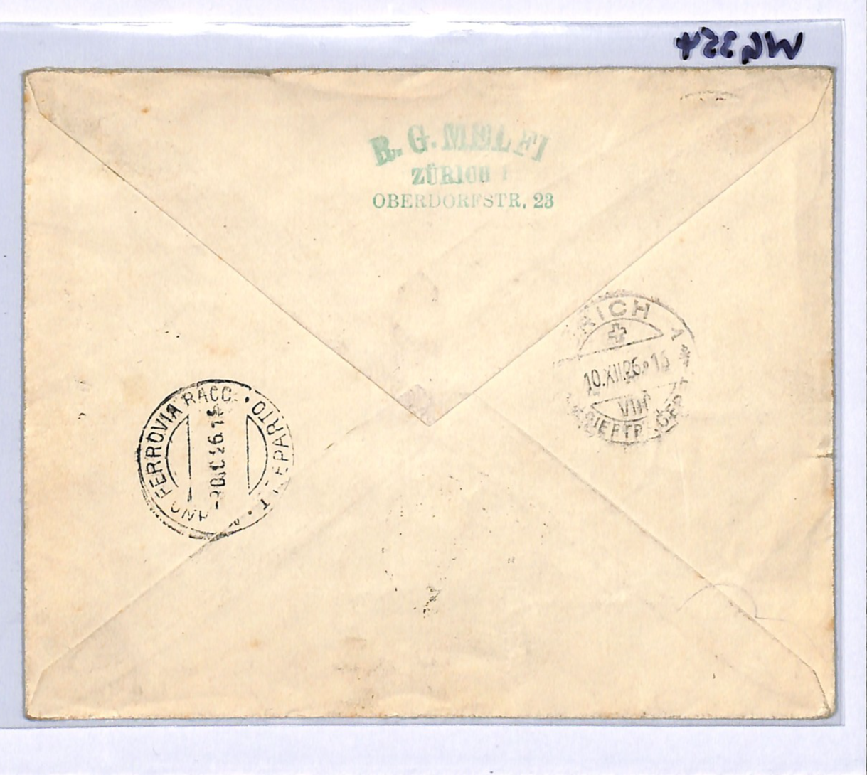 SWITZERLAND Air Mail Cover 1926 *AFRIKAFLUG* Zürich Rail Station Reg Italy WG354 - Image 8