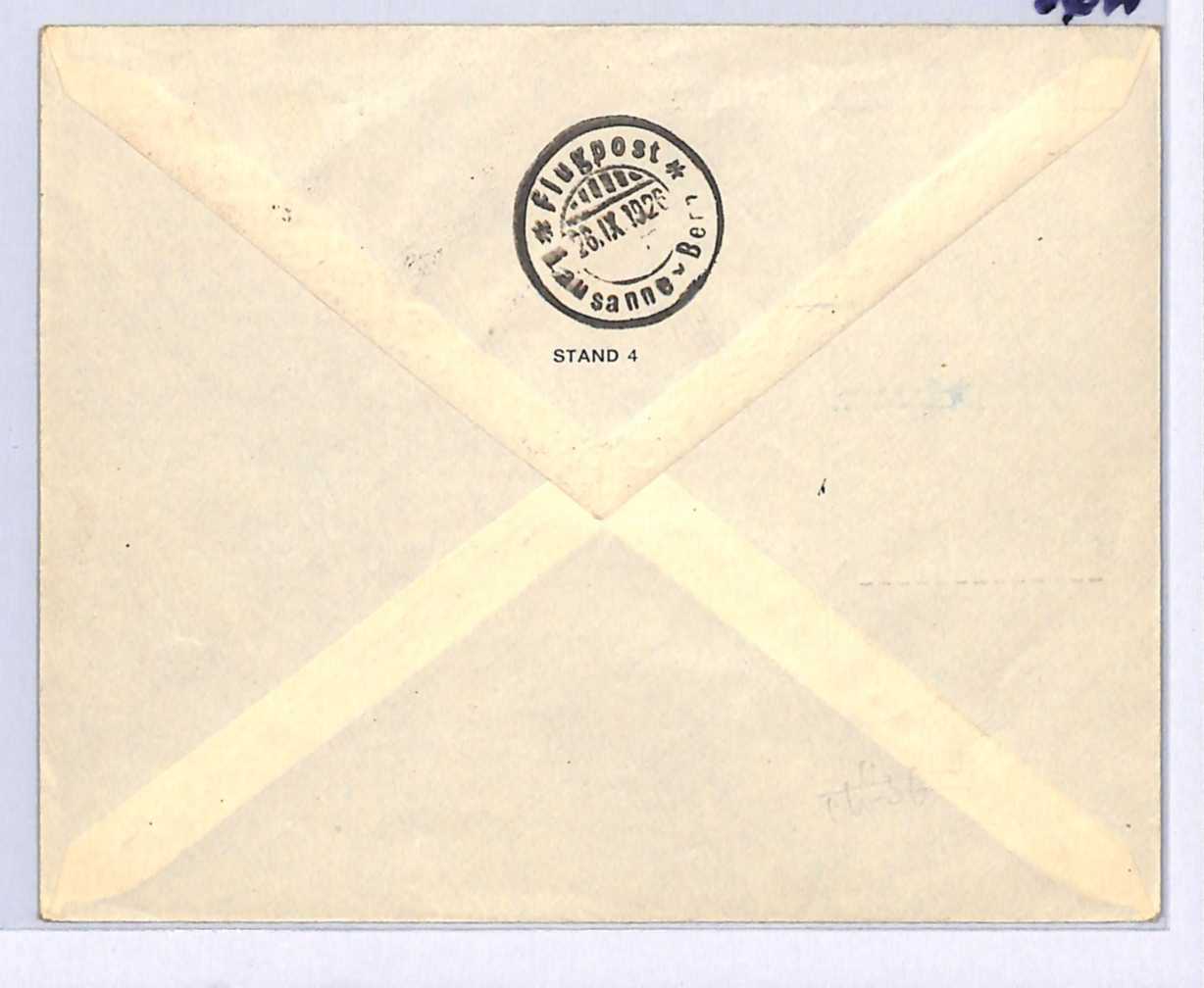 SWITZERLAND Air Mail Cover 1926 COMPTOIR SUISSE Lausanne-Bern{samwells}WQ6 - Image 4