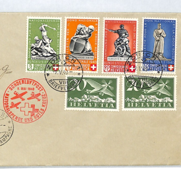 SWITZERLAND Air Mail Cover SPECIAL FLIGHT BUNDESFEIER/FETE NATIONALE 1940 XT241